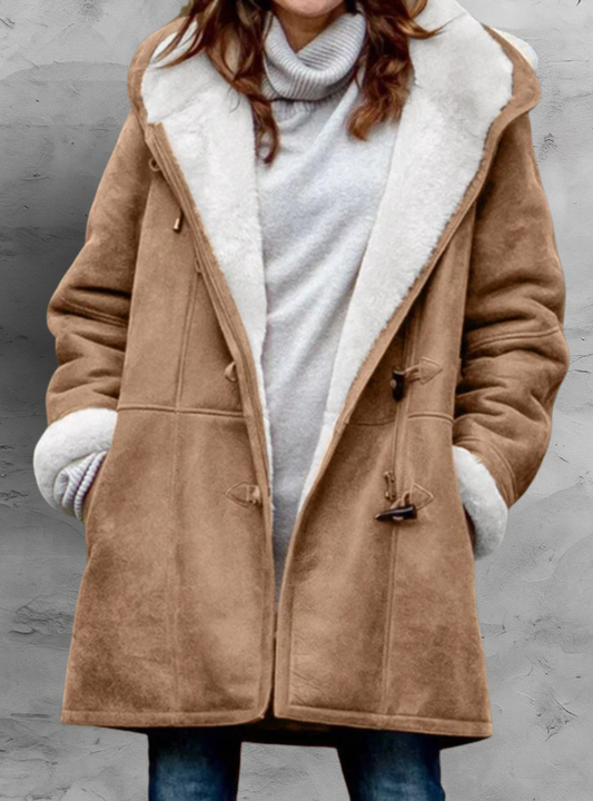 Beatrix | Sherpa Lined Hooded Toggle Coat for Women
