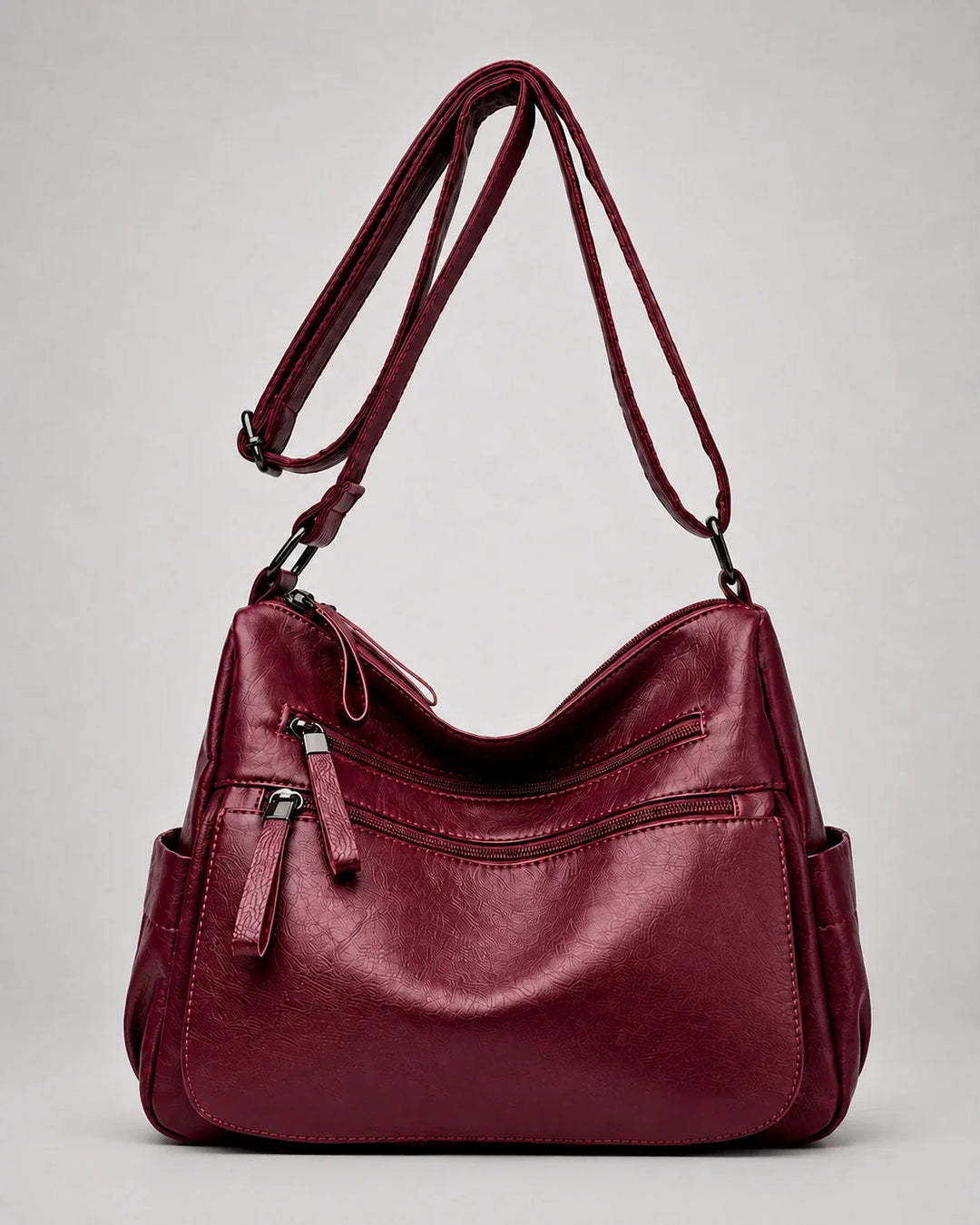 Clara Vegan Leather Shoulder Bag with Multiple Compartments