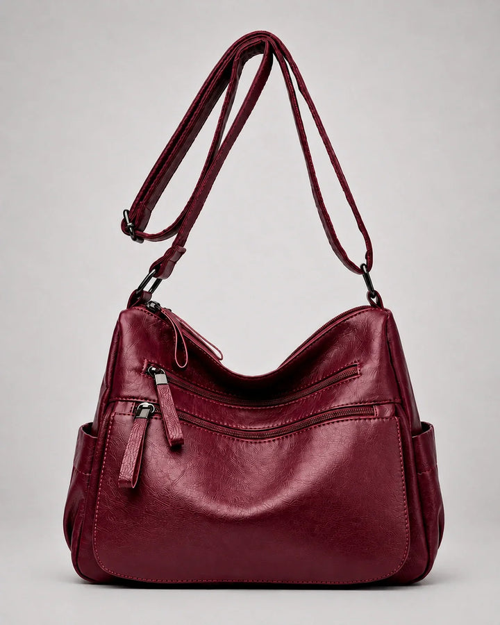 Clara Vegan Leather Shoulder Bag with Multiple Compartments