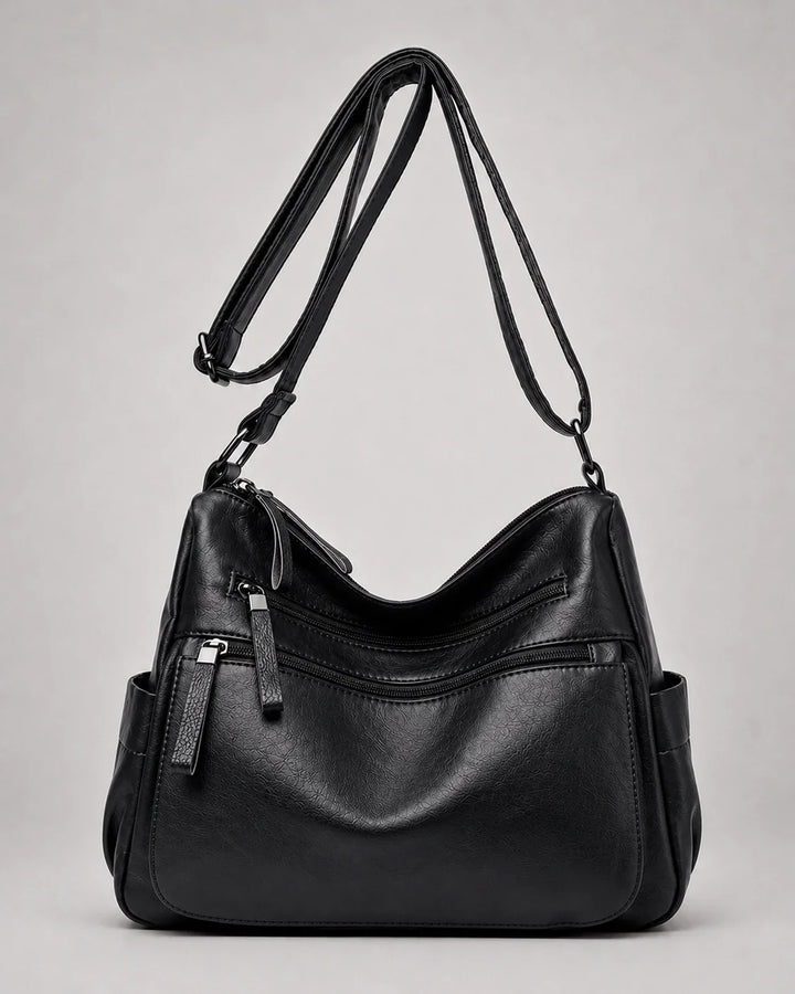 Clara Vegan Leather Shoulder Bag with Multiple Compartments