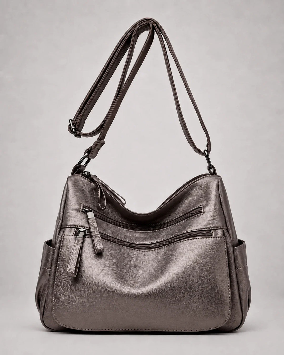 Clara Vegan Leather Shoulder Bag with Multiple Compartments
