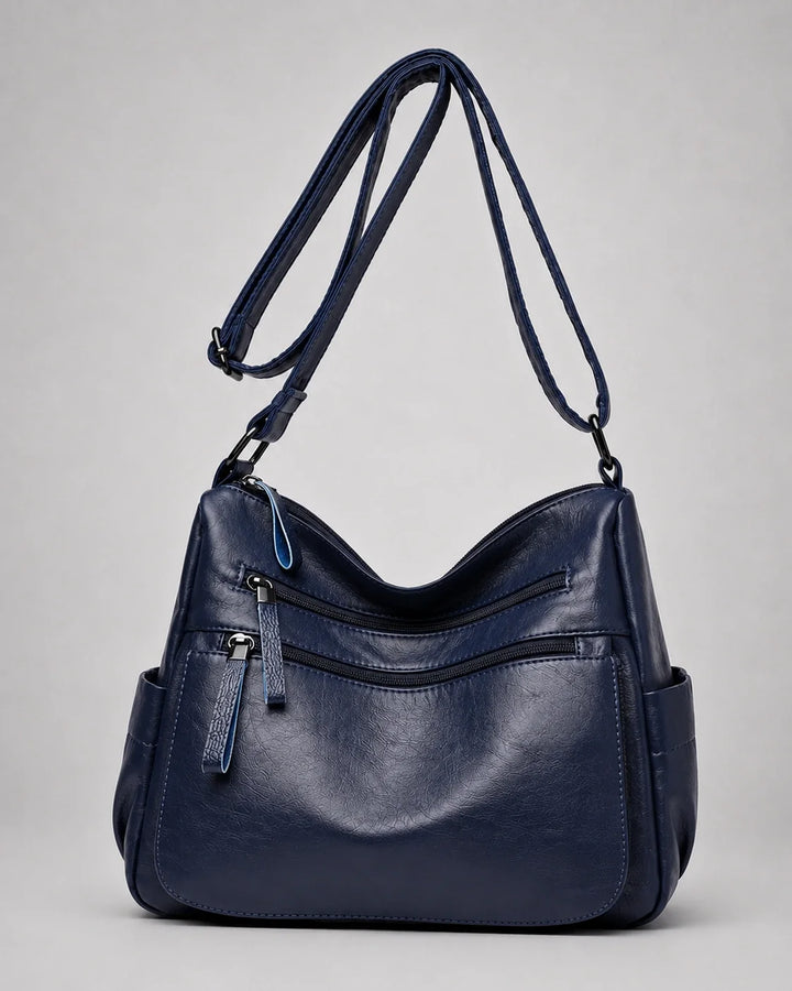 Clara Vegan Leather Shoulder Bag with Multiple Compartments