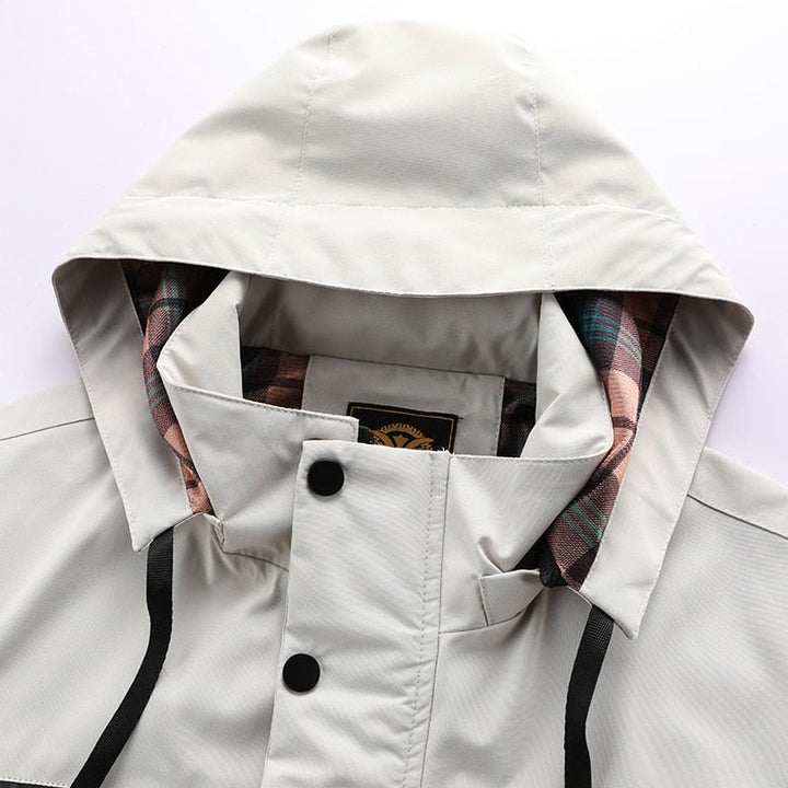 Men's Waterproof Hooded Winter Jacket with Multiple Pockets