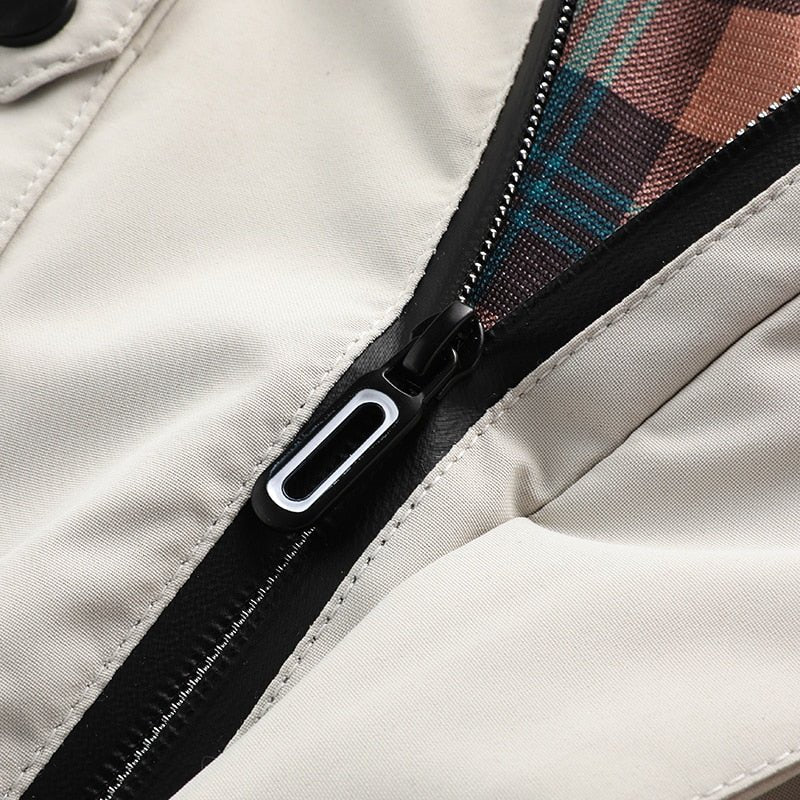 Men's Waterproof Hooded Winter Jacket with Multiple Pockets