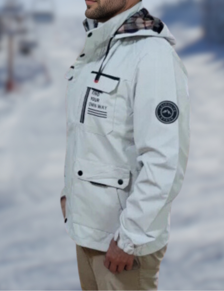 Men's Waterproof Hooded Winter Jacket with Multiple Pockets