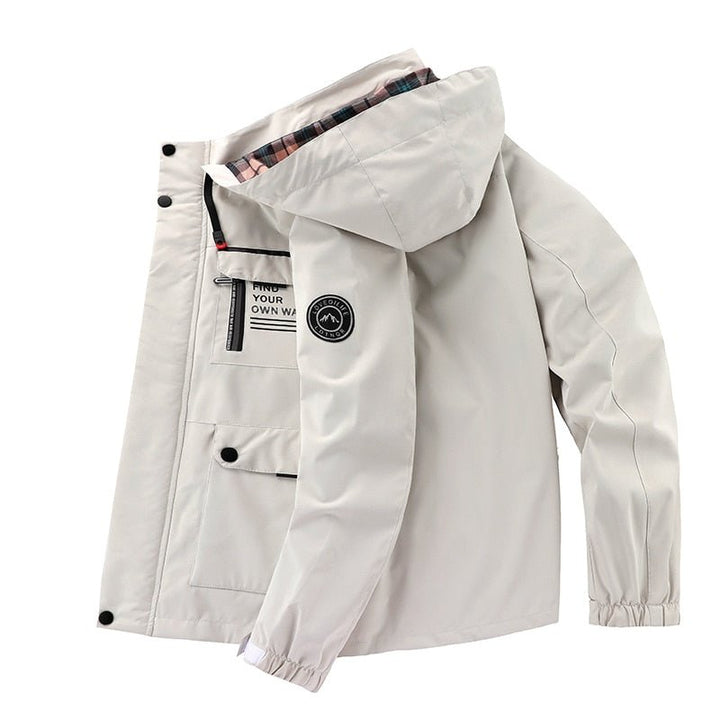 Men's Waterproof Hooded Winter Jacket with Multiple Pockets