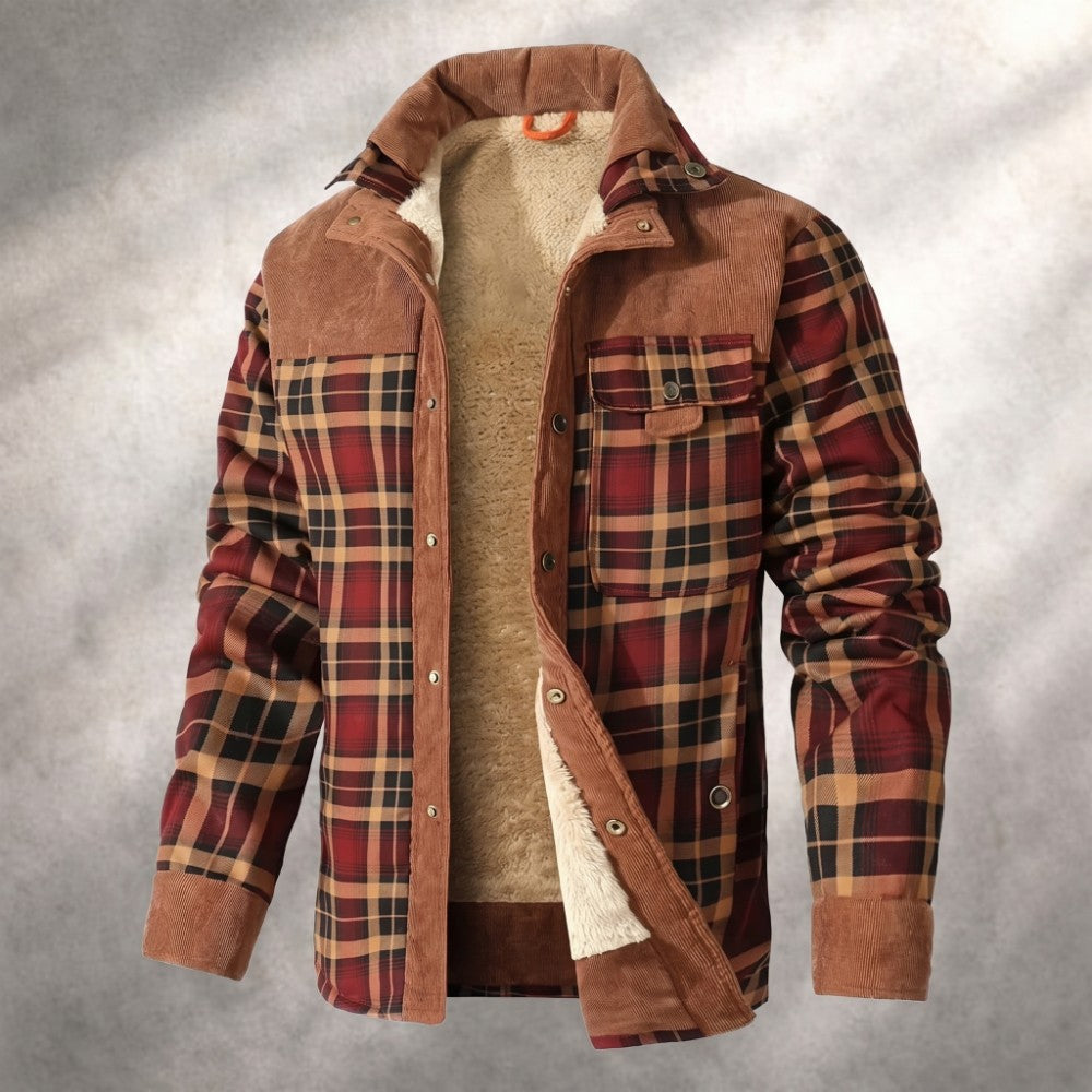 Dawson | Flannel Sherpa-Lined Plaid Shirt Jacket for Men