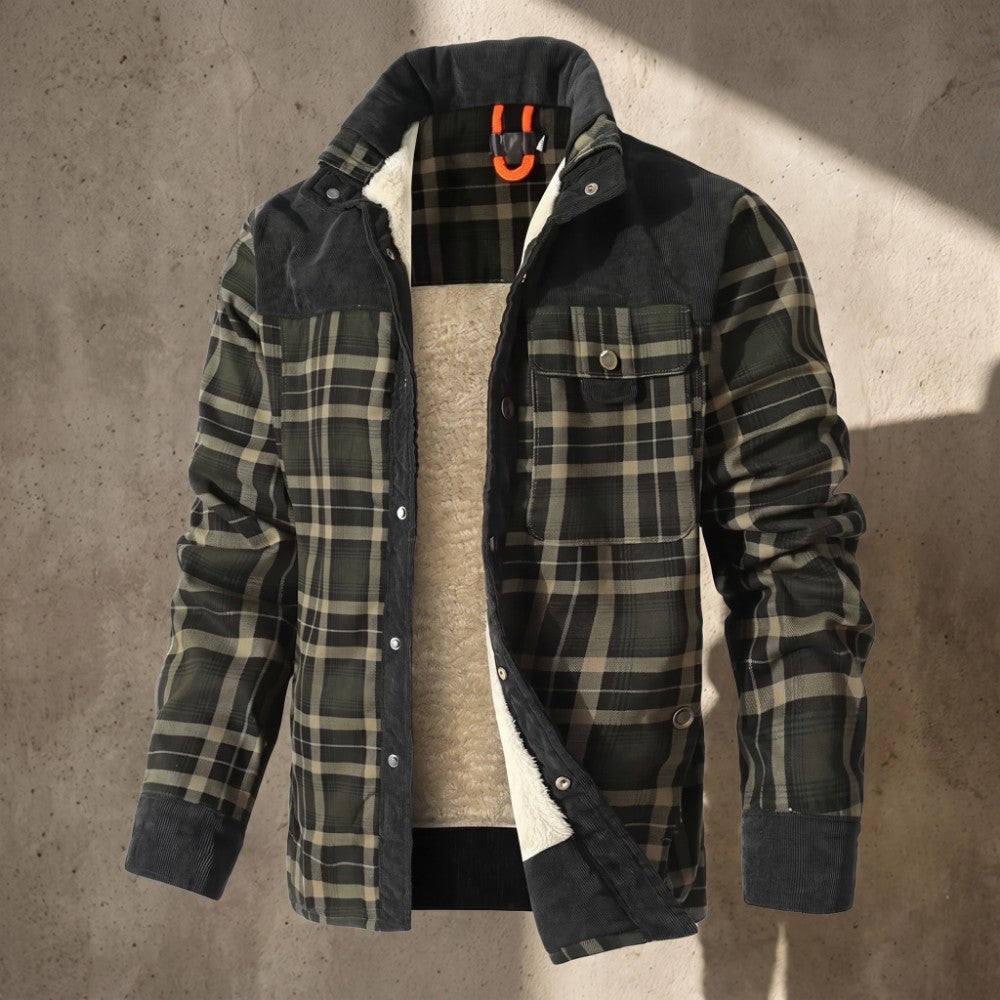 Dawson | Flannel Sherpa-Lined Plaid Shirt Jacket for Men
