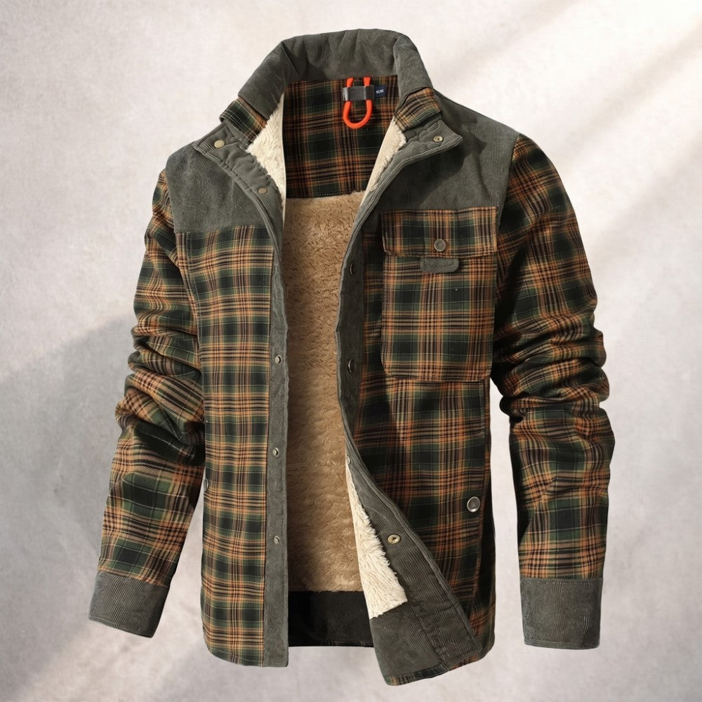 Dawson | Flannel Sherpa-Lined Plaid Shirt Jacket for Men
