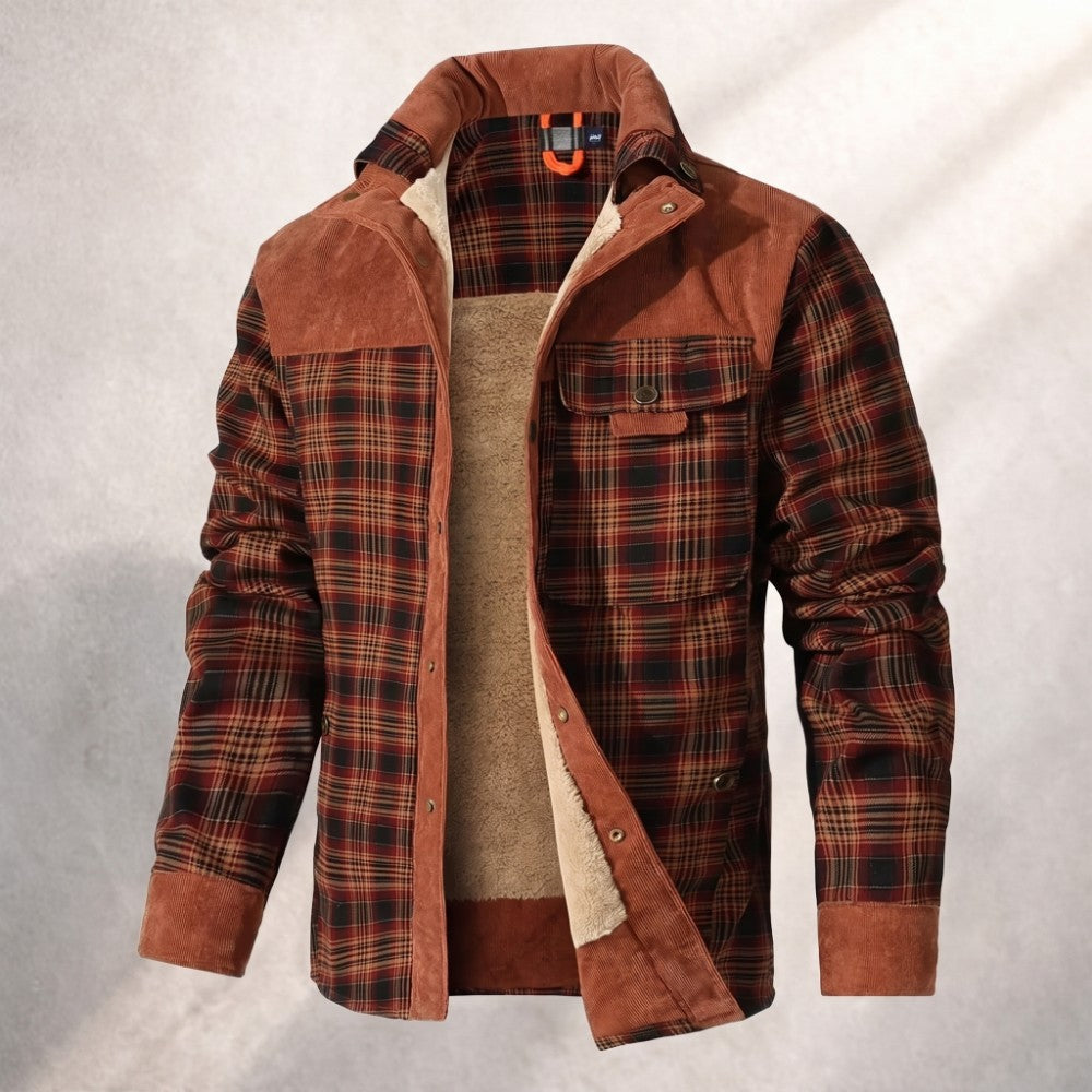 Dawson | Flannel Sherpa-Lined Plaid Shirt Jacket for Men