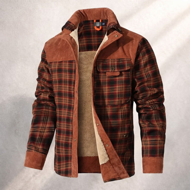 Dawson | Flannel Sherpa-Lined Plaid Shirt Jacket for Men
