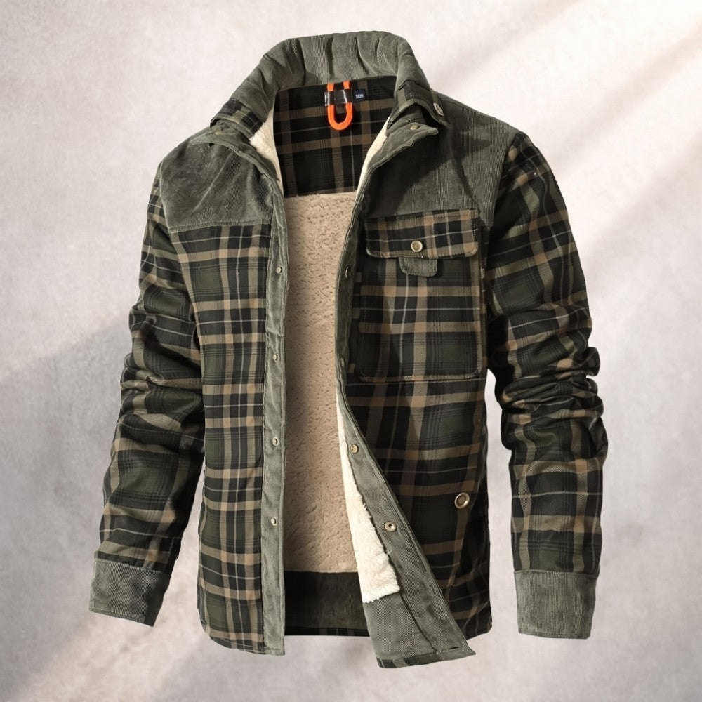 Dawson | Flannel Sherpa-Lined Plaid Shirt Jacket for Men