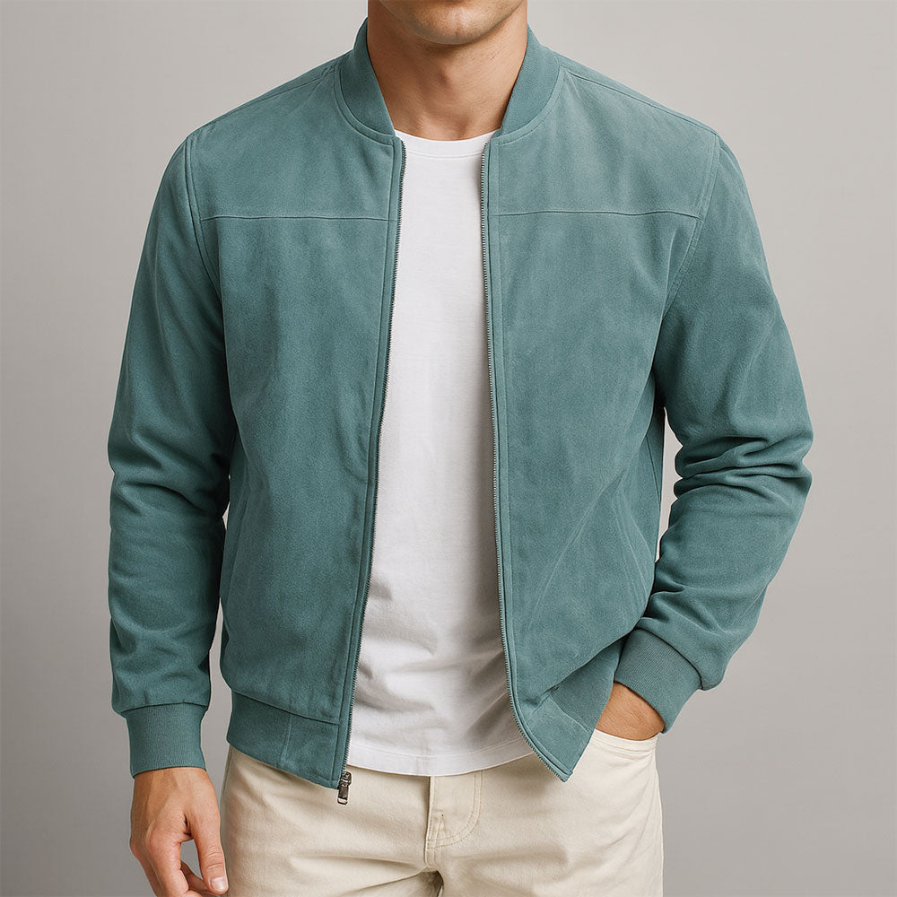 Bennett | Men's Suede Bomber Jacket with Zip Front