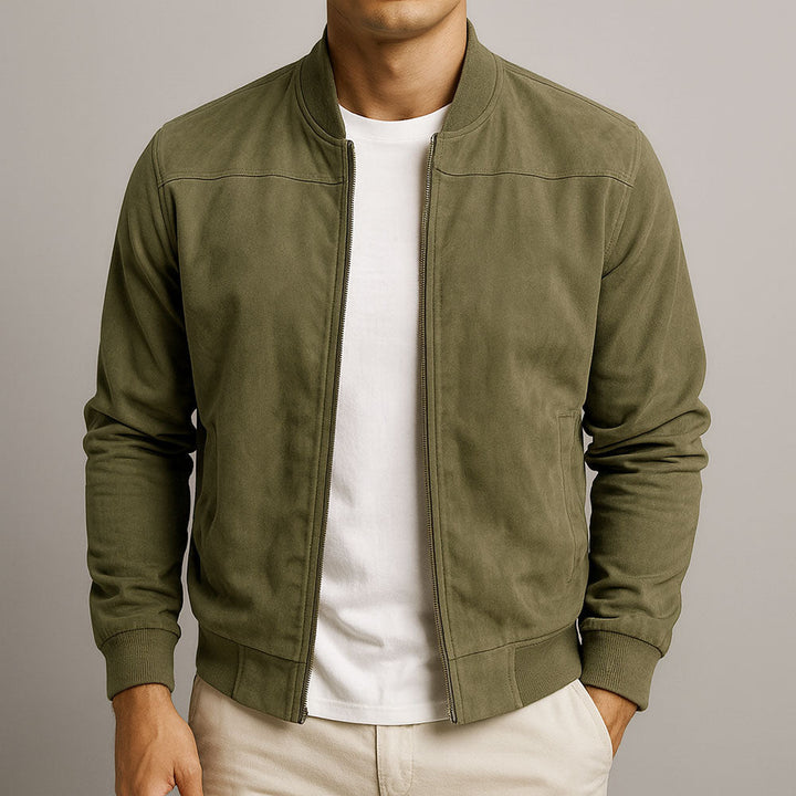 Bennett | Men's Suede Bomber Jacket with Zip Front