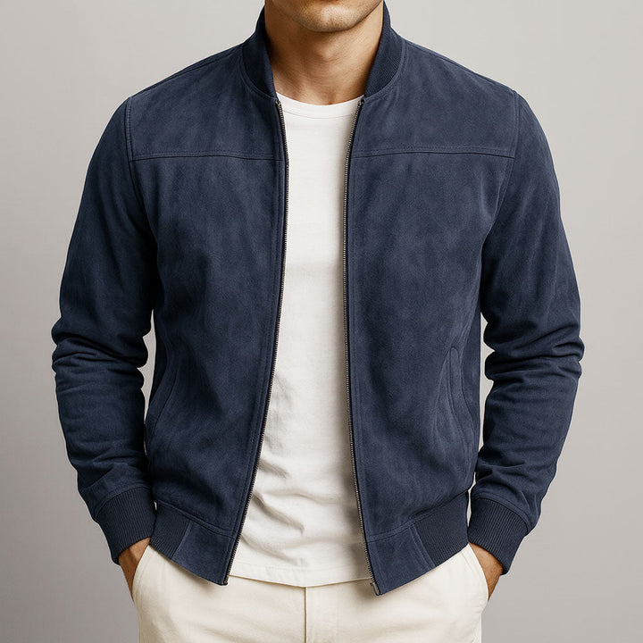 Bennett | Men's Suede Bomber Jacket with Zip Front