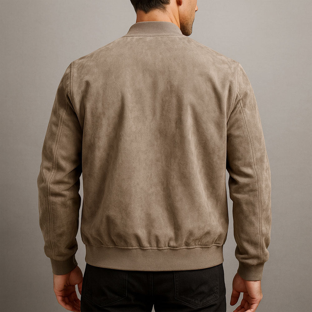 Bennett | Men's Suede Bomber Jacket with Zip Front