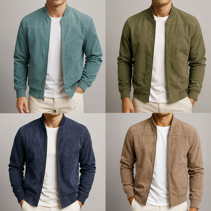 Bennett | Men's Suede Bomber Jacket with Zip Front