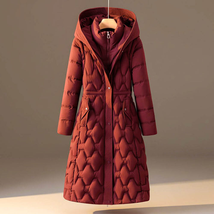 Lauren | Quilted Hooded Puffer Long Coat for Women