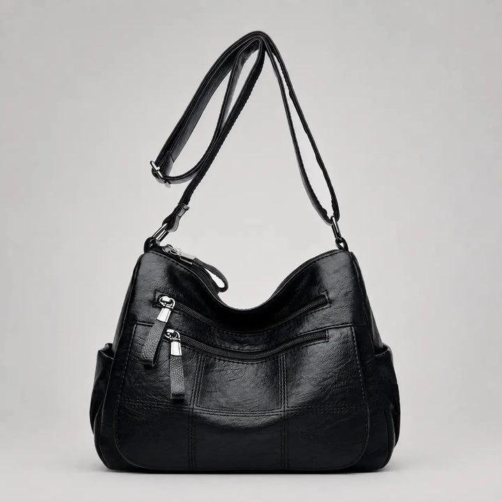Clara Vegan Leather Shoulder Bag with Multiple Compartments