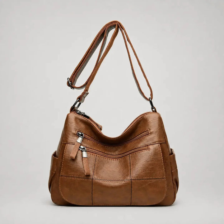 Clara Vegan Leather Shoulder Bag with Multiple Compartments