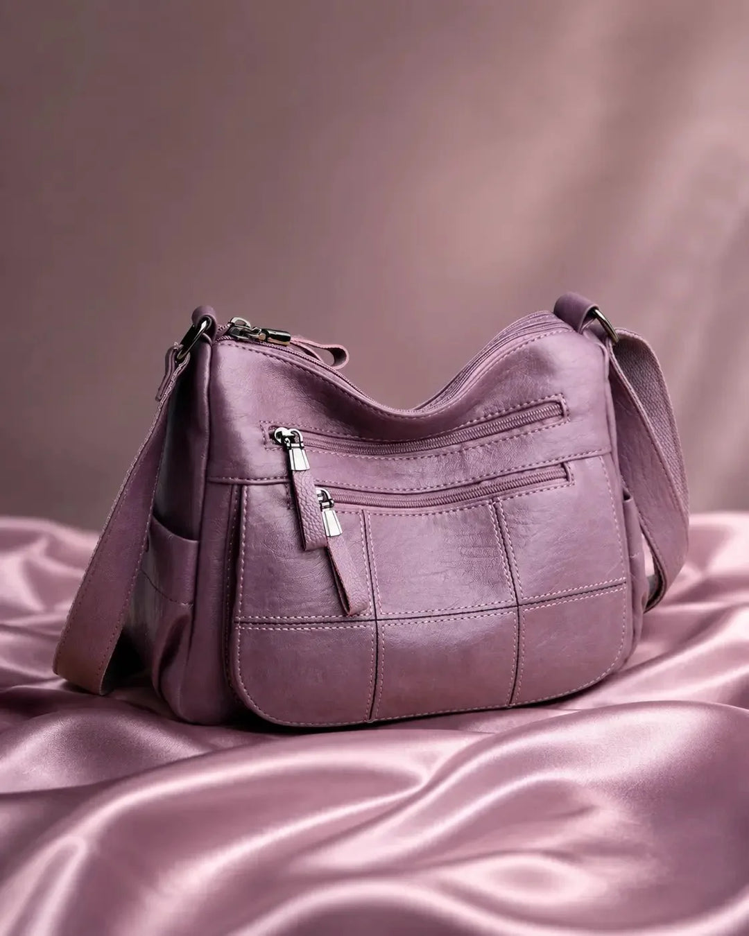 Clara Vegan Leather Shoulder Bag with Multiple Compartments