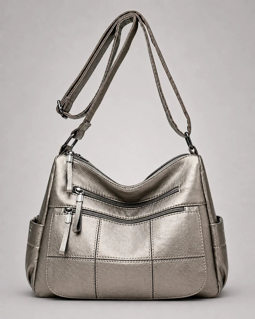 Clara Vegan Leather Shoulder Bag with Multiple Compartments