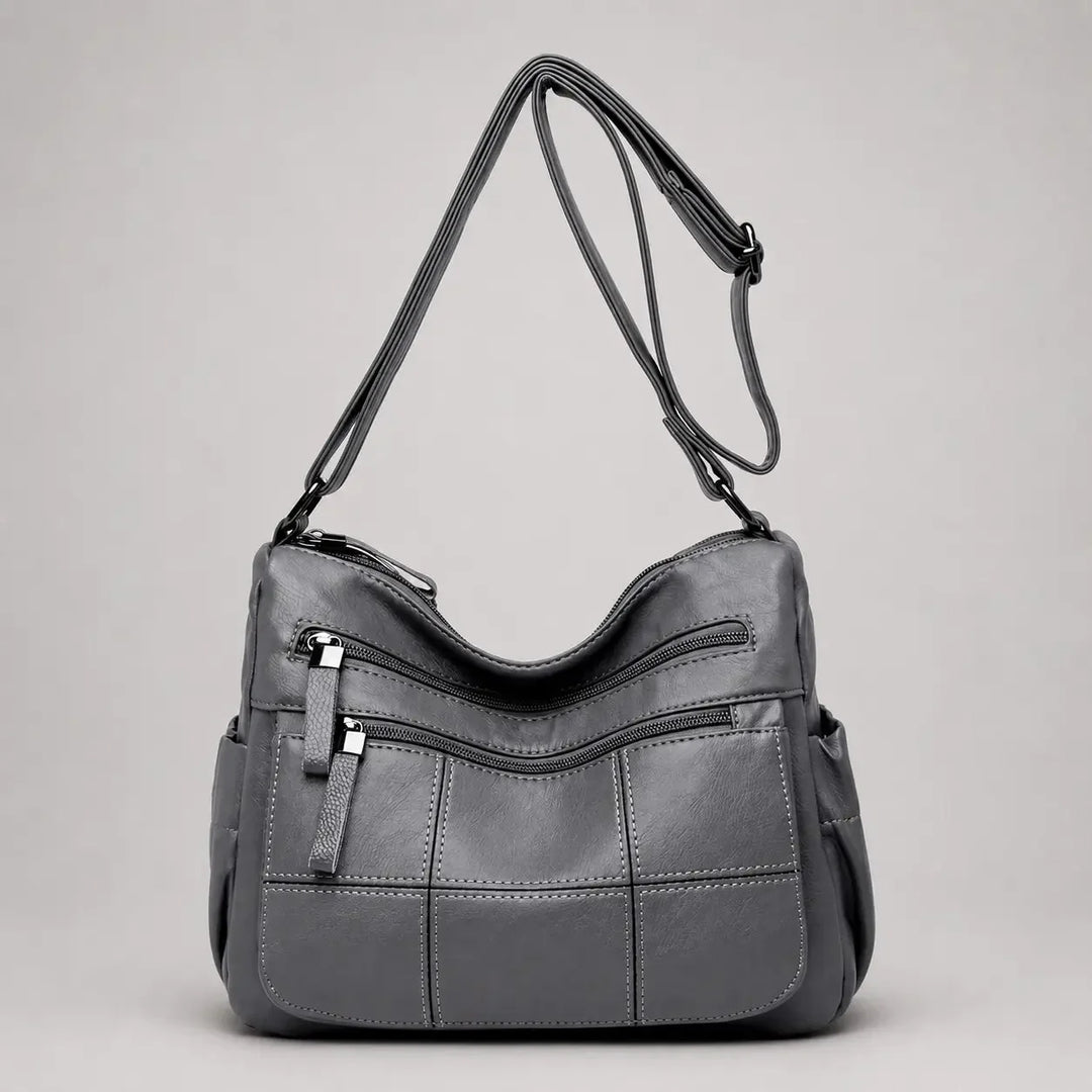 Clara Vegan Leather Shoulder Bag with Multiple Compartments