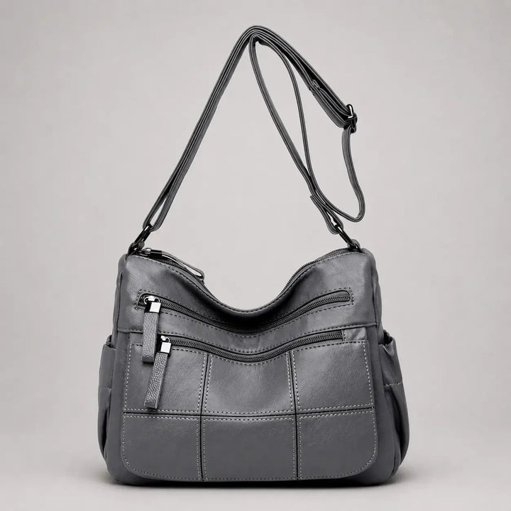 Clara Vegan Leather Shoulder Bag with Multiple Compartments