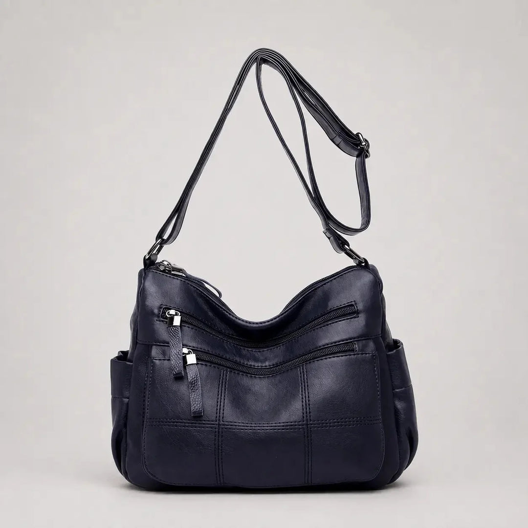 Clara Vegan Leather Shoulder Bag with Multiple Compartments