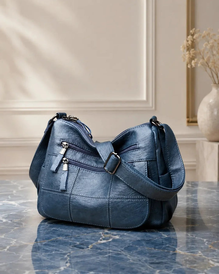 Clara Vegan Leather Shoulder Bag with Multiple Compartments