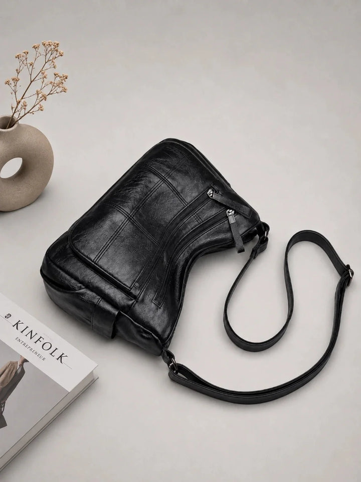 Clara Vegan Leather Shoulder Bag with Multiple Compartments