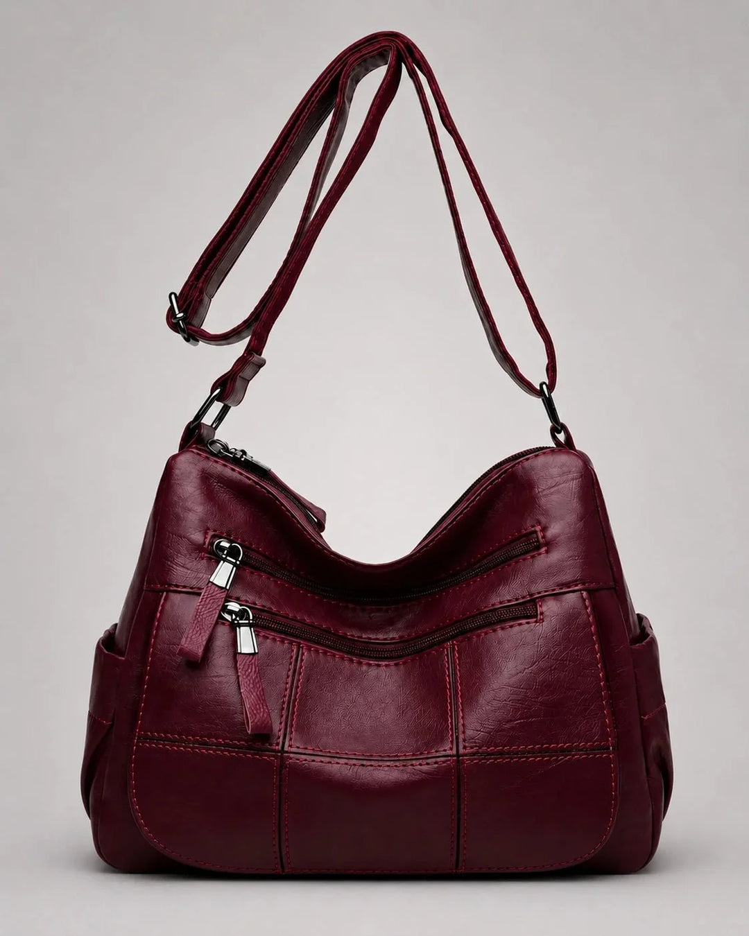 Clara Vegan Leather Shoulder Bag with Multiple Compartments