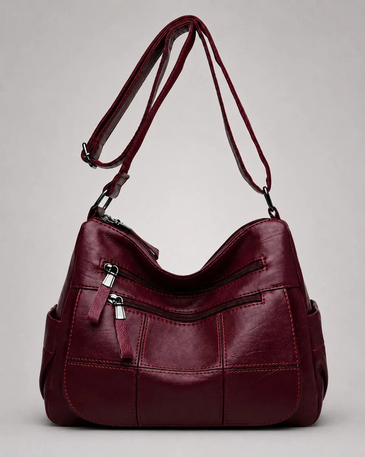 Clara Vegan Leather Shoulder Bag with Multiple Compartments