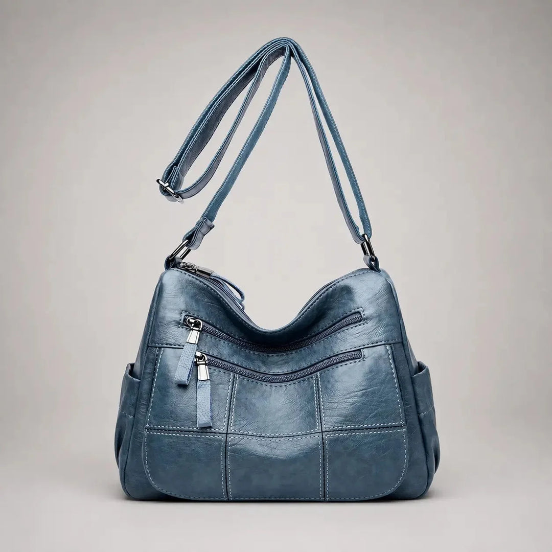 Clara Vegan Leather Shoulder Bag with Multiple Compartments