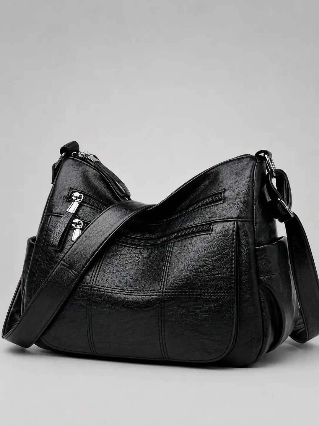 Clara Vegan Leather Shoulder Bag with Multiple Compartments