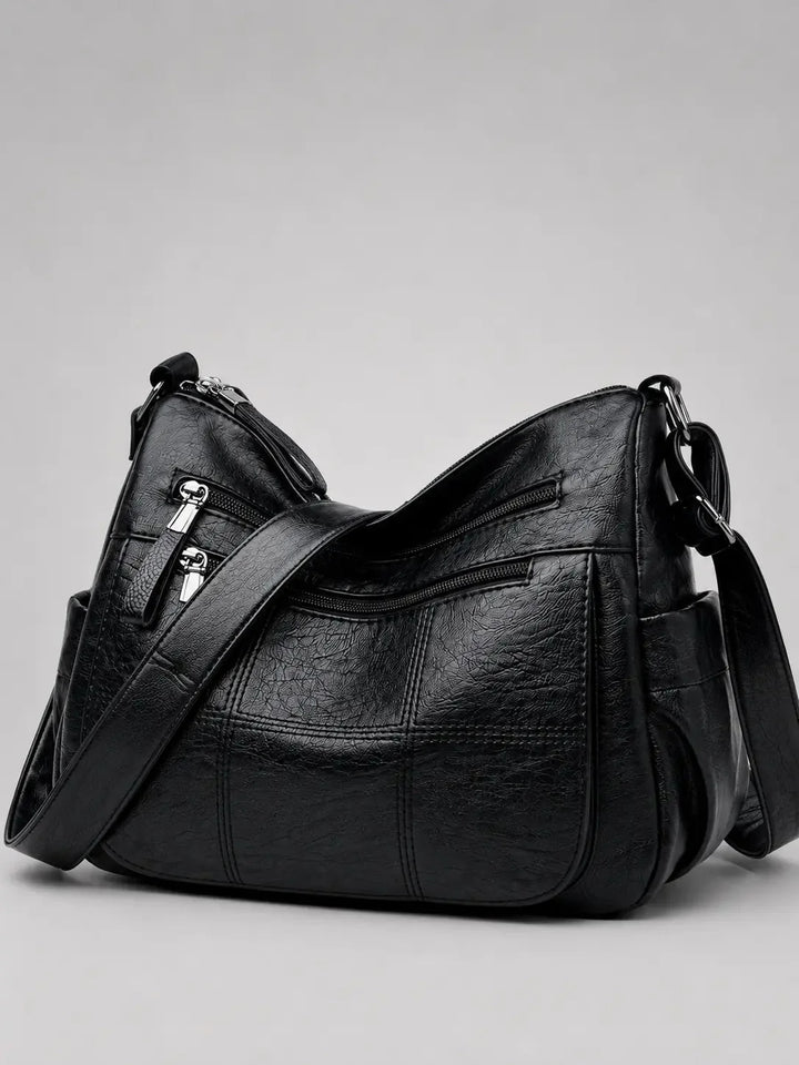 Clara Vegan Leather Shoulder Bag with Multiple Compartments