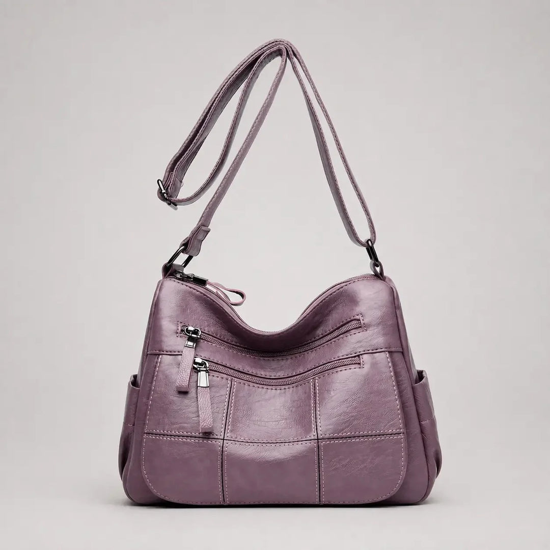 Clara Vegan Leather Shoulder Bag with Multiple Compartments
