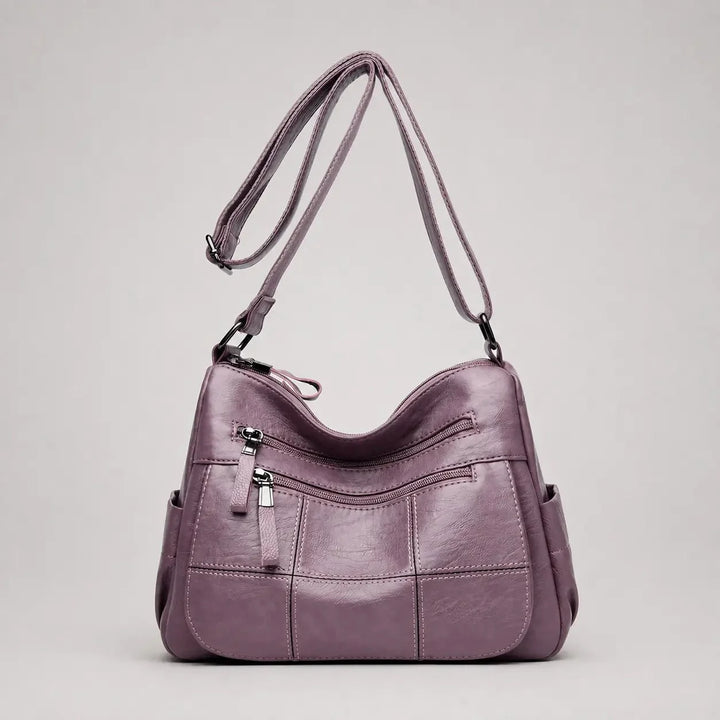 Clara Vegan Leather Shoulder Bag with Multiple Compartments