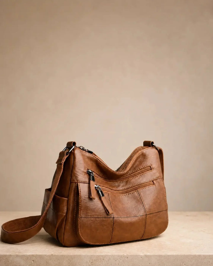 Clara Vegan Leather Shoulder Bag with Multiple Compartments