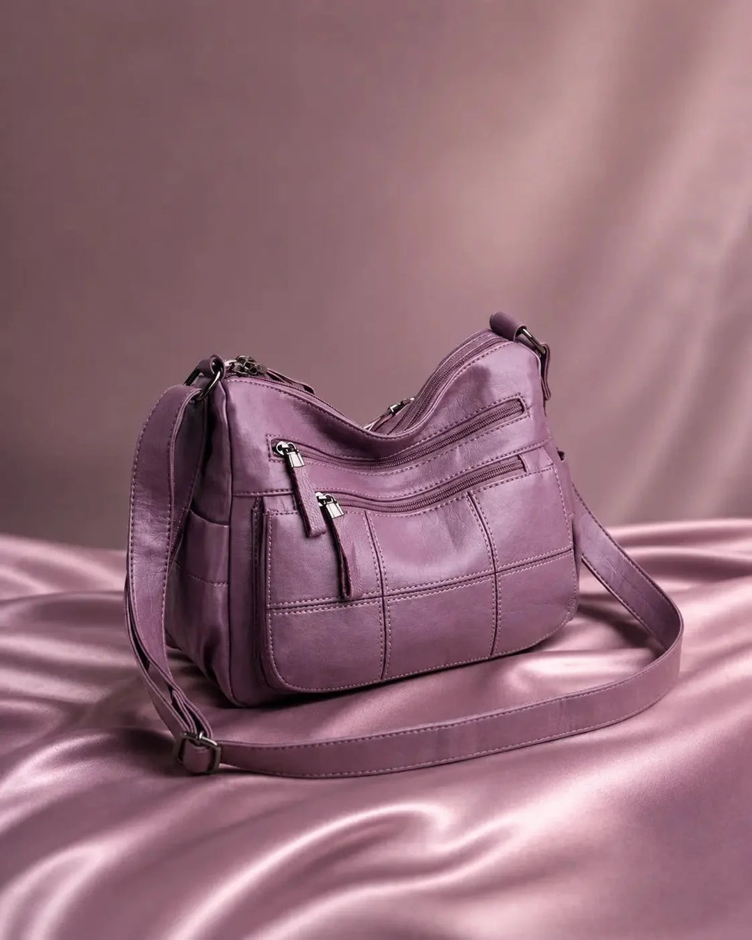 Clara Vegan Leather Shoulder Bag with Multiple Compartments