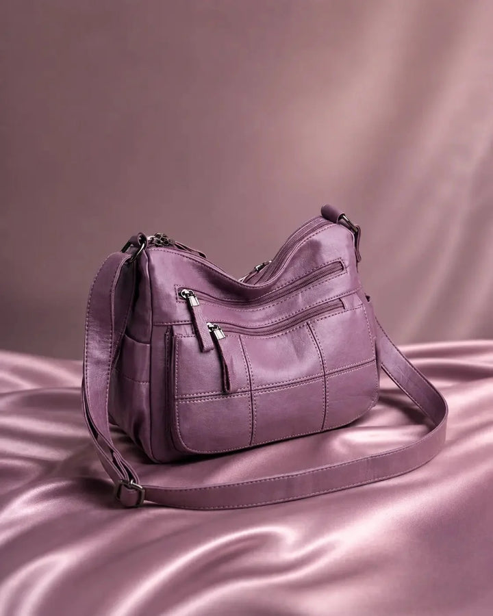 Clara Vegan Leather Shoulder Bag with Multiple Compartments