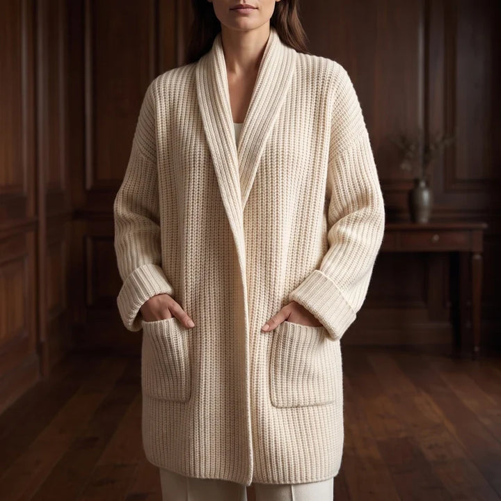 Callista Women's Chunky Knit Open-Front Longline Cardigan