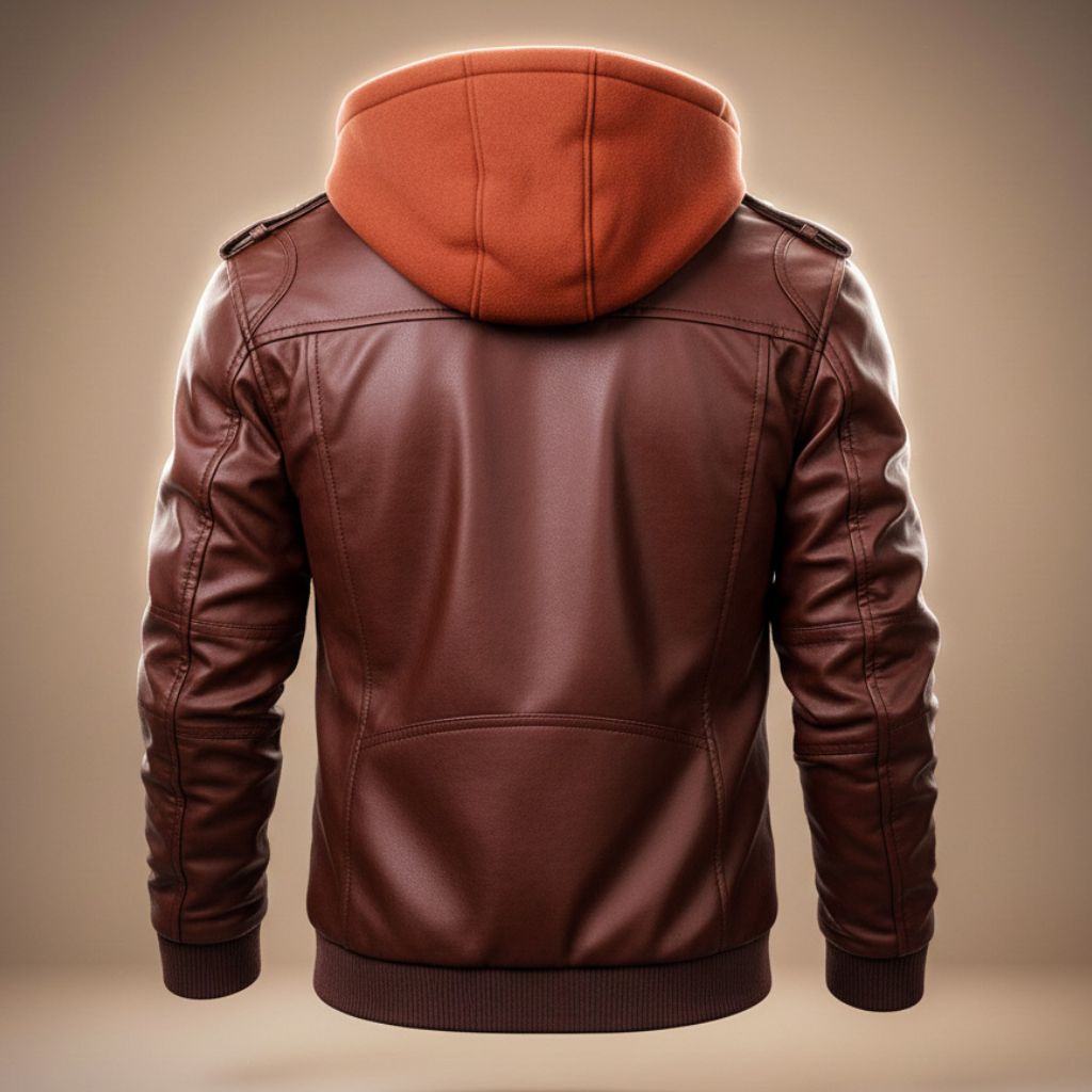 Marcus | Men's Hooded Faux Leather Bomber Jacket for Men